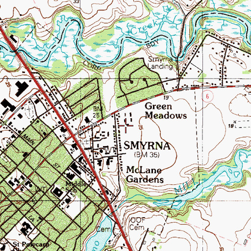 Topographic Map of Mallards Run, DE