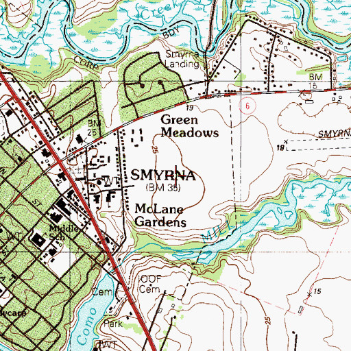 Topographic Map of Commerce Square, DE