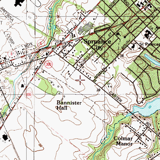 Topographic Map of Millcreek, DE