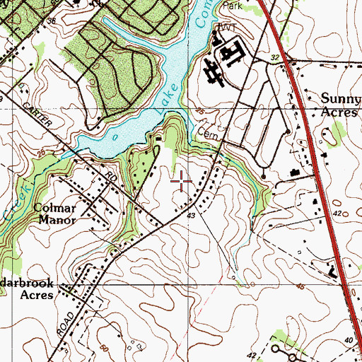 Topographic Map of Sheriden, DE