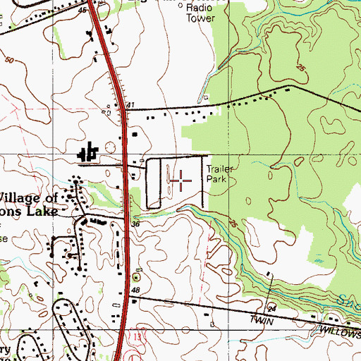 Topographic Map of Ridgewood Manor, DE