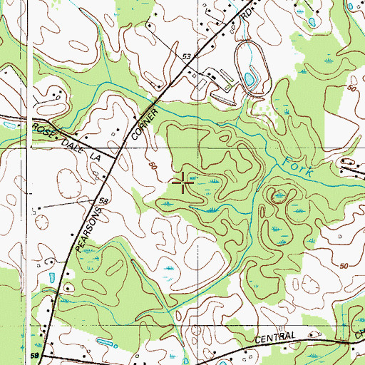 Topographic Map of Cheswold Farms, DE