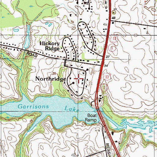 Topographic Map of Northridge, DE