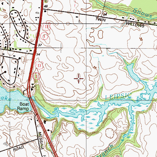 Topographic Map of Ryans Run, DE