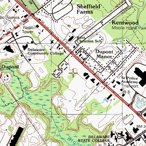Topographic Map of Cedar Chase, DE