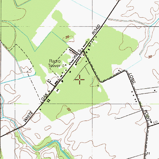 Topographic Map of Oak Shadows, DE