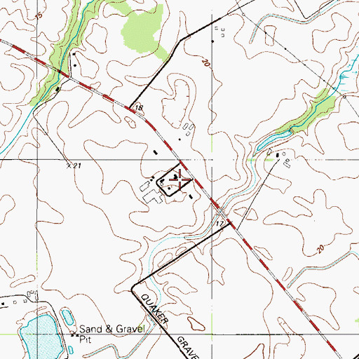 Topographic Map of Shadybrook Farms, DE