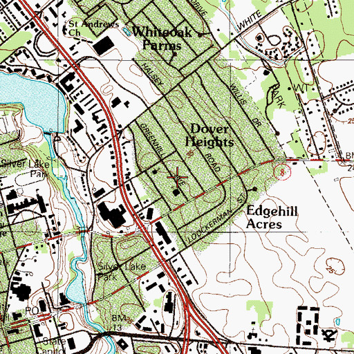 Topographic Map of Edgehill, DE