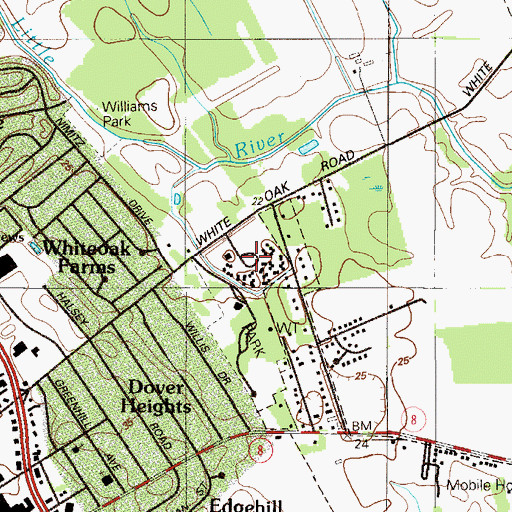 Topographic Map of Manchester Square, DE