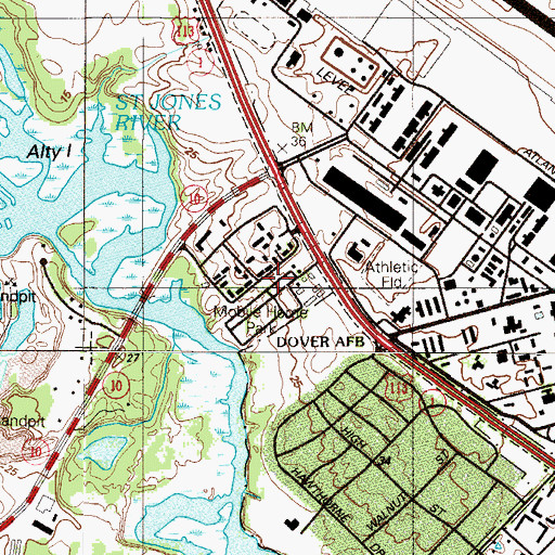 Topographic Map of Generals Green, DE