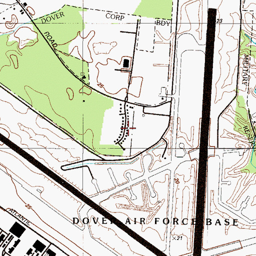 Topographic Map of Doverbrook Gardens, DE