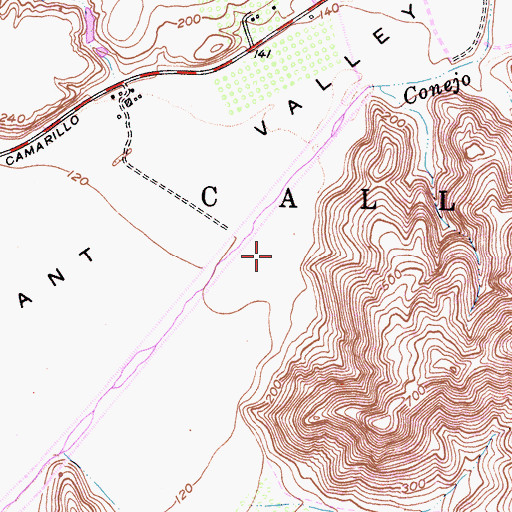 Topographic Map of Calleguas, CA