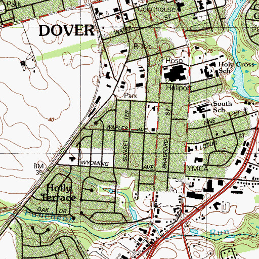 Topographic Map of Sherwood, DE