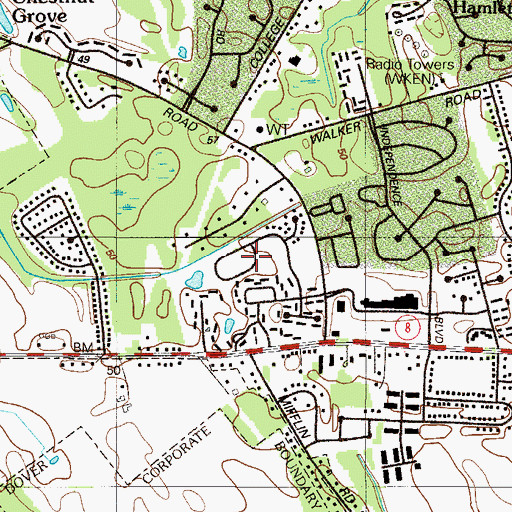 Topographic Map of Mallard Pond, DE