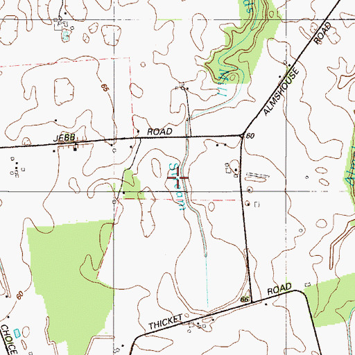 Topographic Map of Melbourne Manor, DE