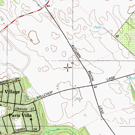 Topographic Map of Alexanders Village, DE