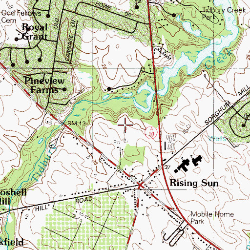 Topographic Map of Pleasant Hill, DE