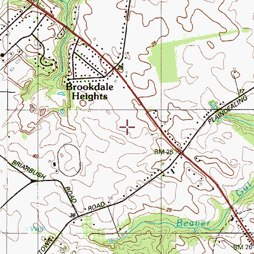 Topographic Map of Grandview Meadows, DE