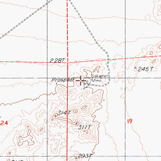 Topographic Map of Calumet Mine, CA
