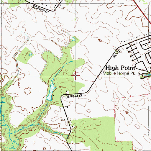 Topographic Map of Wickham Woods, DE