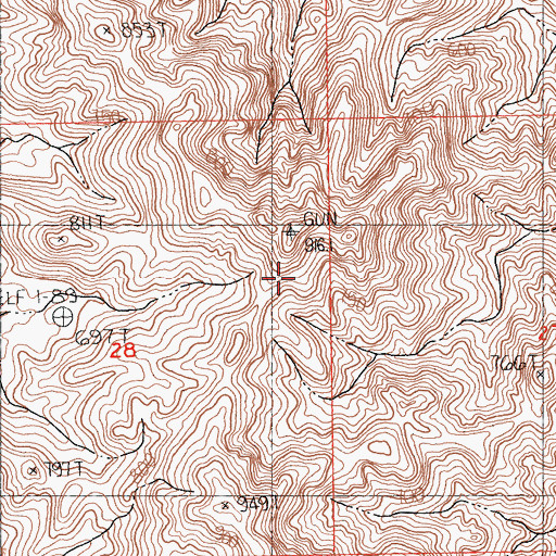 Topographic Map of Calumet Mountains, CA