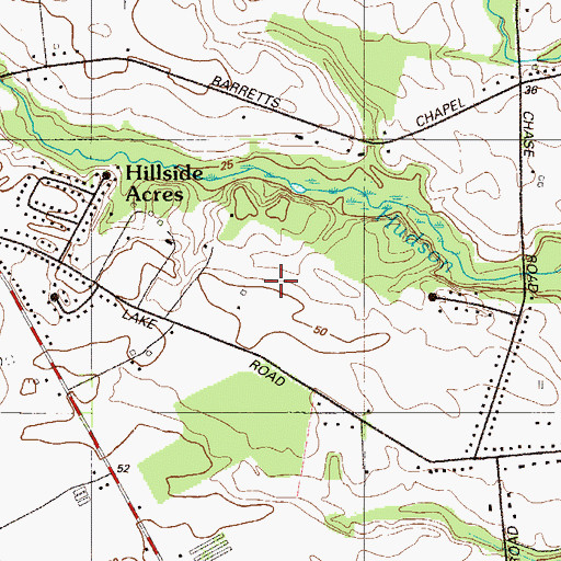Topographic Map of Harrison Knoll, DE