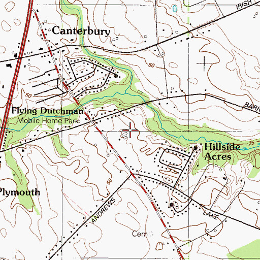 Topographic Map of Canterbury Trails, DE