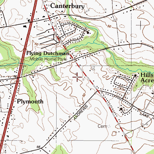 Topographic Map of Hudson Trails, DE