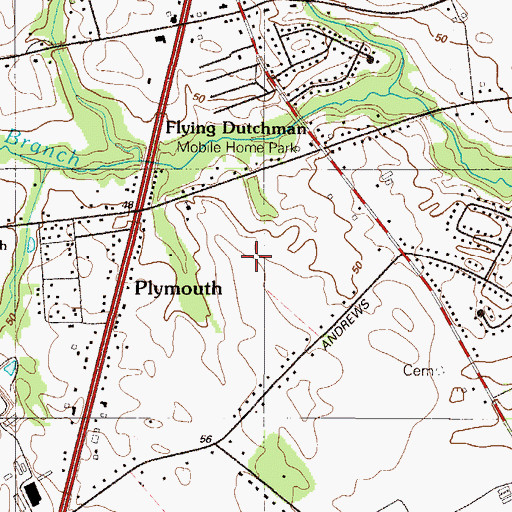 Topographic Map of Oaknoll, DE