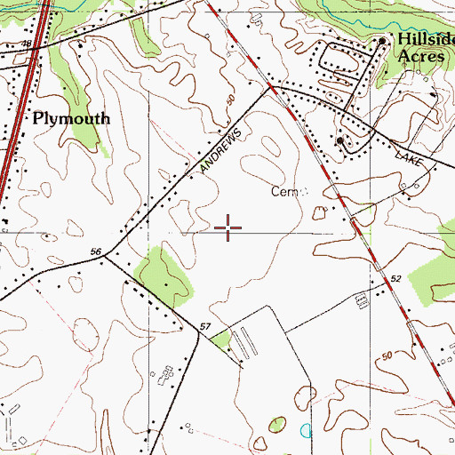 Topographic Map of Canterville, DE