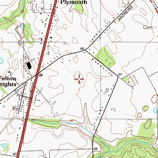 Topographic Map of Chimney Hill, DE