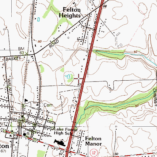 Topographic Map of Hidden Pond, DE