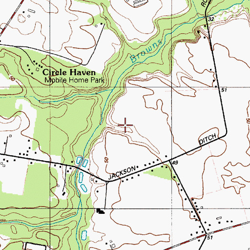 Topographic Map of Fernwood, DE