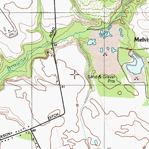Topographic Map of Pine Ridge, DE