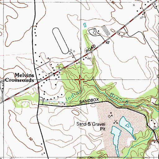 Topographic Map of Paris Woods, DE