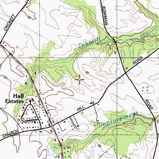 Topographic Map of Dogwood Meadows, DE