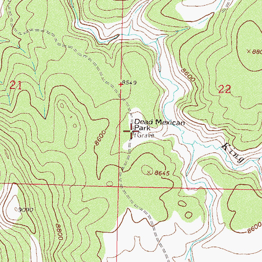 Topographic Map of Dead Mexican Park Cemetery, CO