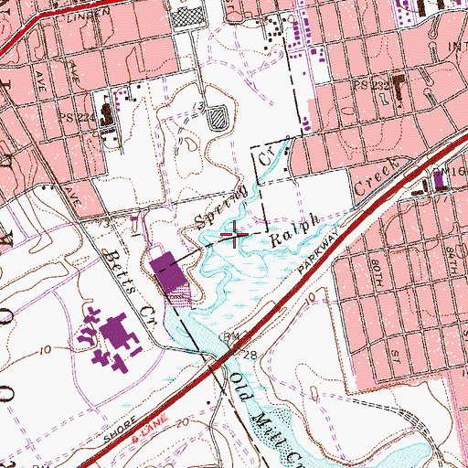 Topographic Map of Spring Creek Park, NY