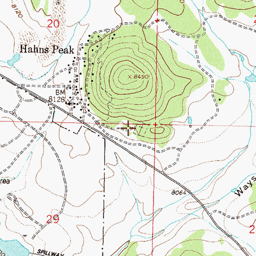 Topographic Map of Hahns Peak Cemetery, CO