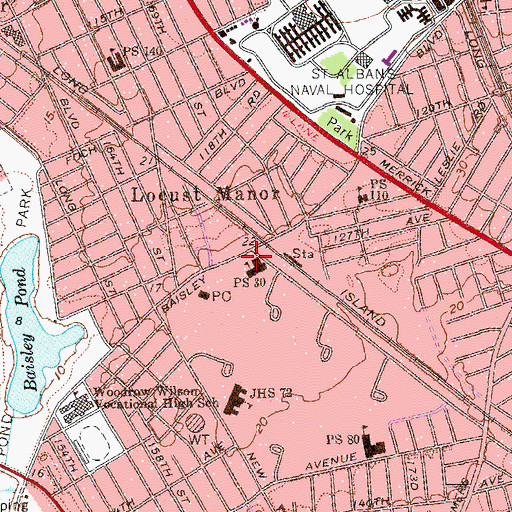 Topographic Map of North Rochdale Playground, NY