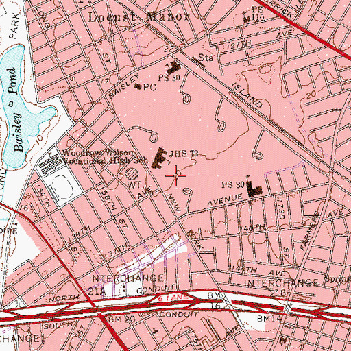 Topographic Map of Rochdale Park, NY
