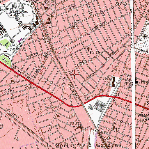 Topographic Map of Montauk Memorial Triangle, NY