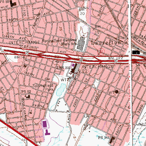 Topographic Map of Junior High School 231 Playground, NY