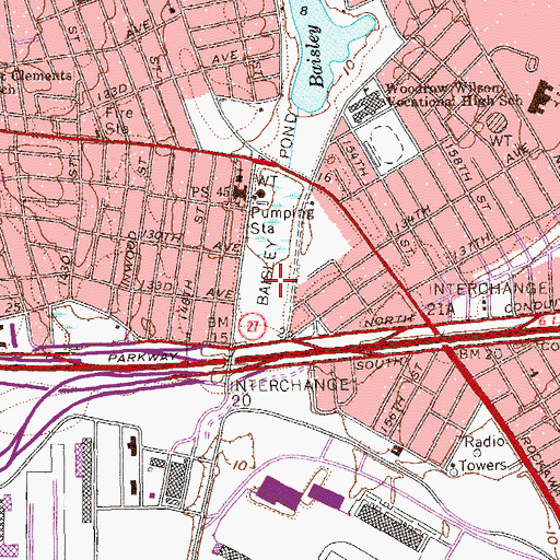 Topographic Map of South Extension Sports Complex, NY