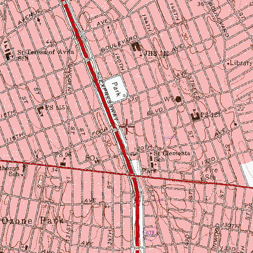 Topographic Map of Marshal Foch Plaza, NY