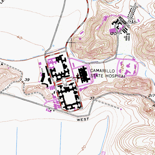 Topographic Map of Camarillo State Hospital (historical), CA