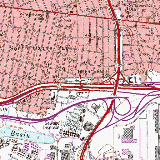 Topographic Map of Police Officer Edward Byrne Park, NY