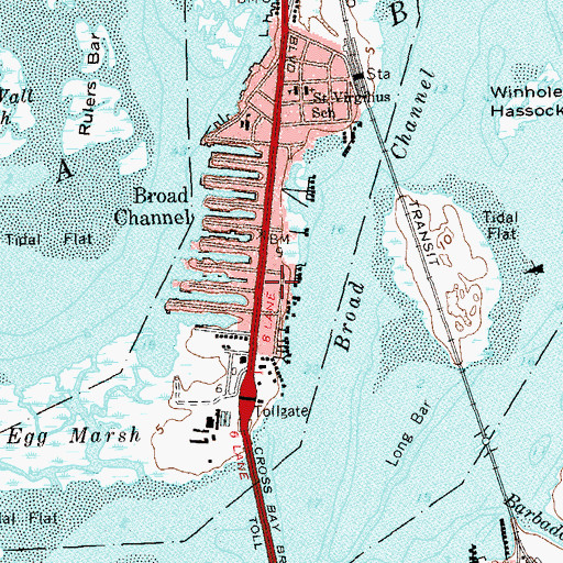 Topographic Map of Broad Channel Park, NY
