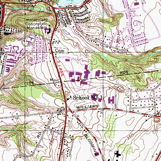 Topographic Map of Baker Lecture Hall, NY