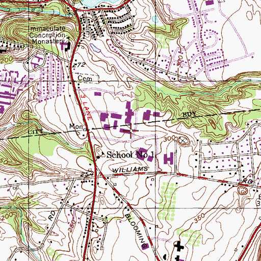 Topographic Map of Lang Technical Building, NY